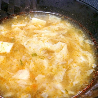 丸味屋の麻婆豆腐の素でアレンジスープ
